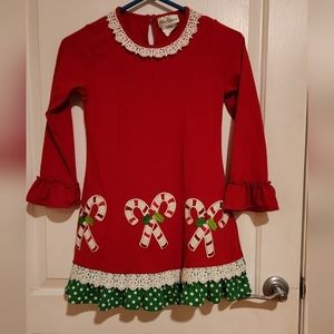 Rare Editions Peppermint candy cane dress for Christmas attire girls size 10 vgc